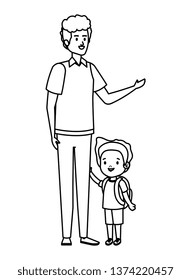 young father with son characters