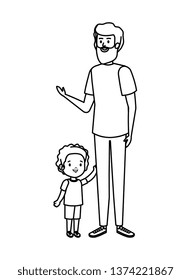 young father with son characters