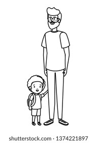 young father with son characters