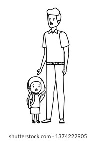 young father with son characters