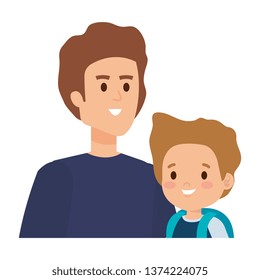 young father with son characters