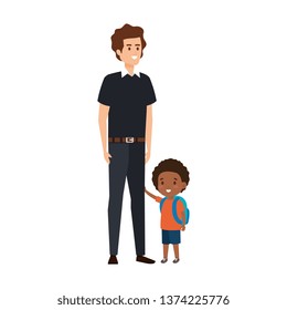 young father with son characters