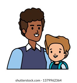 young father with son characters