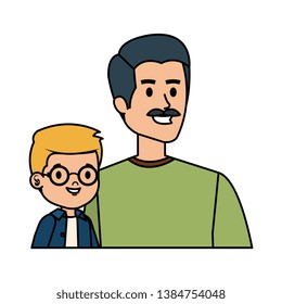 young father with son characters