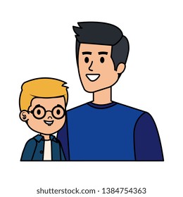 young father with son characters