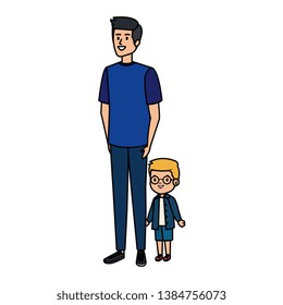 young father with son characters