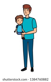 young father with son characters