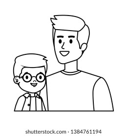 young father with son characters