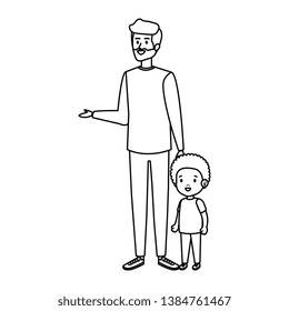 young father with son characters