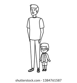 young father with son characters