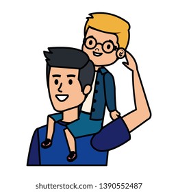 young father with son characters