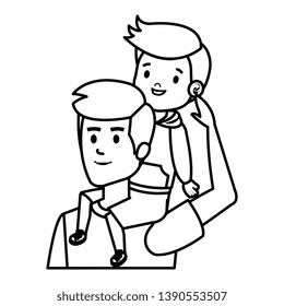 young father with son characters