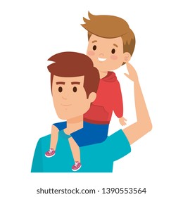young father with son characters