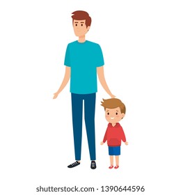 young father with son characters