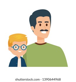 young father with son characters