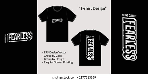 young and fearless culture typography style streetwear design for jacket vector t-shirt merchandise