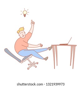Young fellow just got the new idea