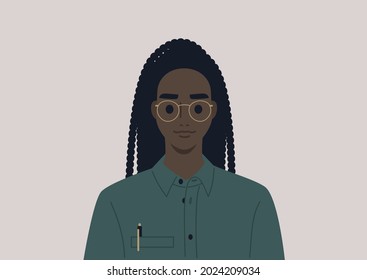 A Young Female Black Character Wearing A Button Down Shirt And Metal Frames, A Smart Casual Office Dress Code