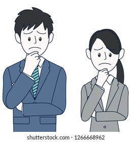 Young female businessman with troubled pose