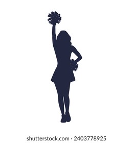 Young female cheerleader, Cheerleader Silhouette in different positions, Cheer Team silhouette