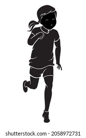 Young Female Child, Fun Run Silhouette