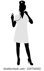 Young female doctor holding a stethoscope 