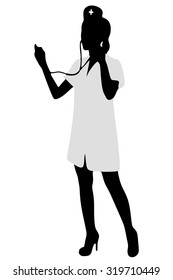 Young female doctor holding a stethoscope 