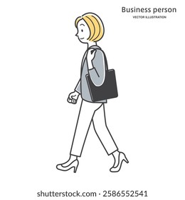 A young female employee commuting to work