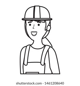 young female mechanic worker character