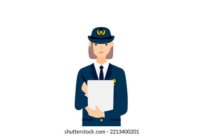 Young female police officer posing, Policing