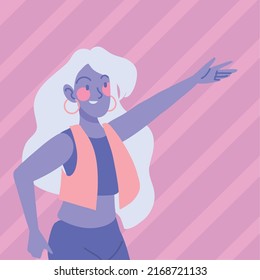 plano de diseño de retrato femenino joven