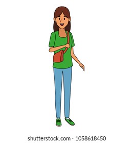 Young female student cartoon