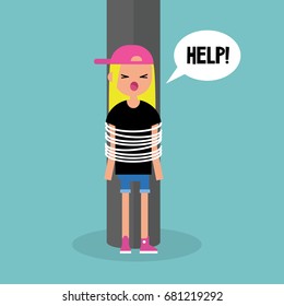 Hostage Woman Tied Stock Illustrations Images Vectors Shutterstock