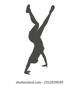 Young female workout. Sport girl doing fitness exercise. Young woman silhouette