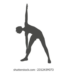 Young female workout. Sport girl doing stretching exercise. Sport fashion girl silhouette