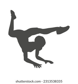 Young female workout. Sport girl doing stretching exercise. Sport fashion girl silhouette