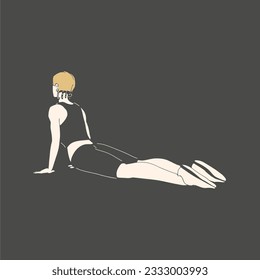 Young female workout. Sport girl doing stretching exercise. Casual sportwear - t-shirt, breeches and sneakers. Young woman wearing workout clothes. Sport fashion girl outline in urban casual style.