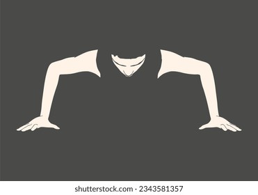 Young female workout. Sport girl doing push up exercise. Young woman wearing workout clothes. Sport fashion girl outline in urban casual style.