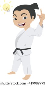 Young fighter having an idea
