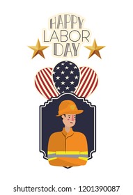 young fireman celebrating the labor day avatar character
