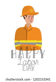 young fireman celebrating the labor day avatar character