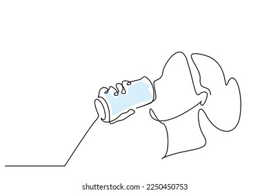 young fit health beautiful woman drink water keep glass head portrait concept