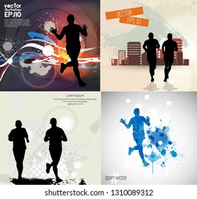 Young fitness runner - vector illustration