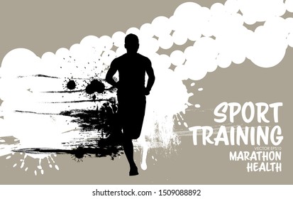 Young fitness runner - vector illustration