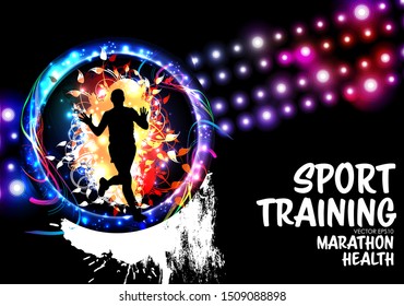 Young fitness runner - vector illustration