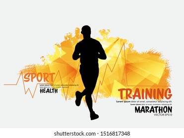 Young fitness runner - vector illustration