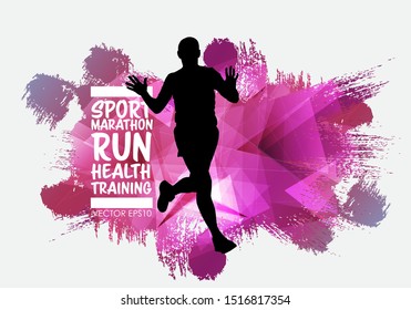 Young fitness runner - vector illustration