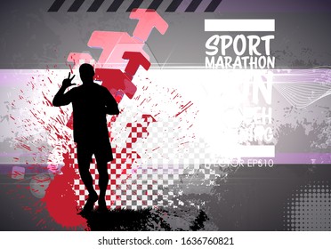 Young fitness runner - vector illustration