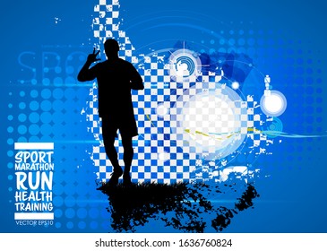Young fitness runner - vector illustration