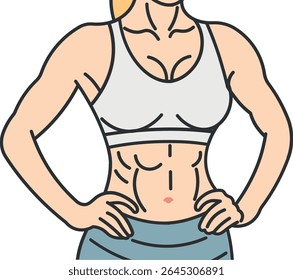 Young fitness woman with toned body thanks to diet